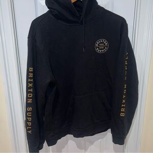 Brixton Men’s Brixton Supply Black Hoodie Sweatshirt USED Large
